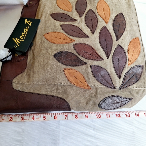 NWT Mona B brand "Fall Into It" Recycled Leather Fall Purse. - Picture 5 of 13